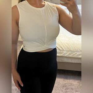Buffbunny White Sleeveless Twist Front Top